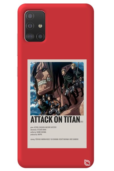 WANNA PROTECT Samsung A71 Red Premium Velvet Inside Attack on Titan Patterned...