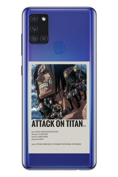 WANNA PROTECT حافظة هاتف سامسونج A21s Attack On Titan من السيليكون الشفاف