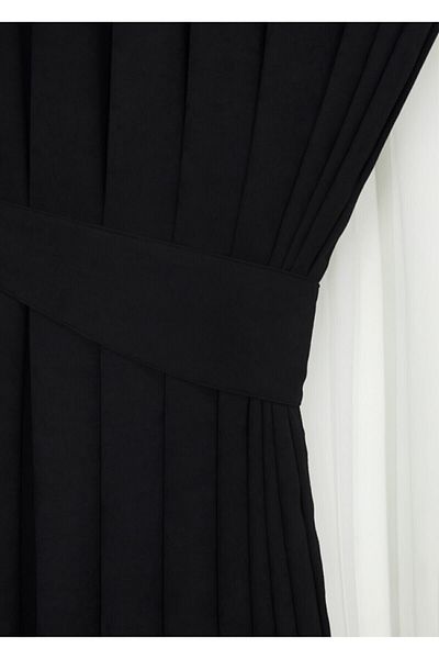 Alacastore Culoare uni Negru Fagure de miere Catifea Texturat Drept Plantare Fundal Cortina