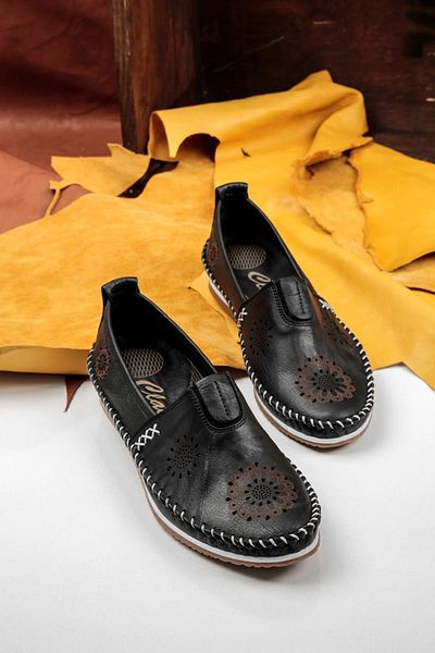 Lal Shoes & Bags Balerini Loyd (100%) din piele naturală confortabili pentru femei-negri