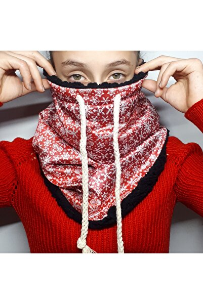 GallanD Sıcak Boyunluk Termal Yumuşak Kullanışlı Kadın Erkek Çocuk Peluş Dijital Baskılı Kordonlu