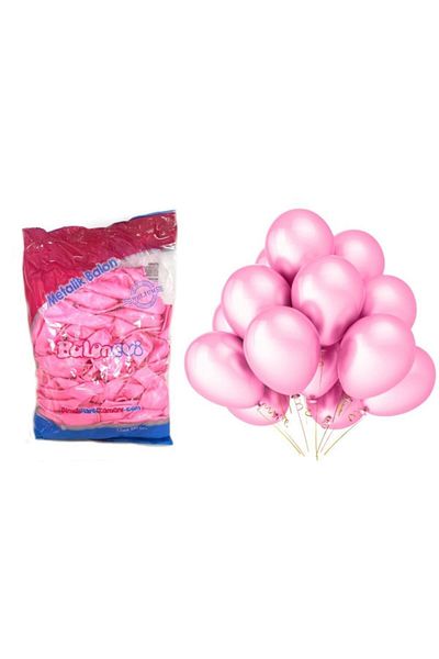 HBK Candy Pink Metallic Balloon 100 Pieces