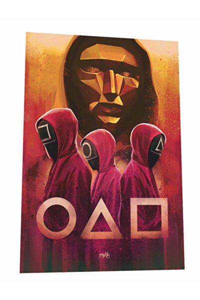 Hayat Poster Squid Game Τετράγωνο Στρογγυλό Τρίγωνο Ρετρό Ξύλινη Αφίσα