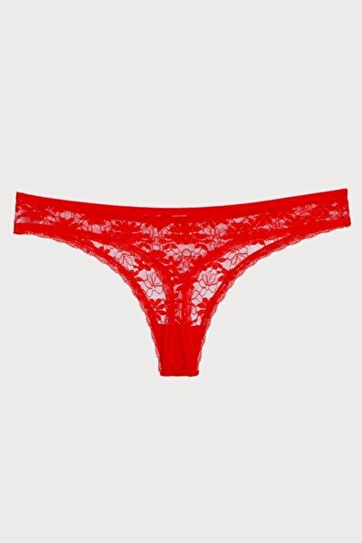 Nicoletta Red Women's Panties Thong Lace 5 Pack Lycra