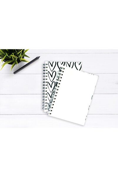 Fark Tanıtım Caiet cu spirală fără căptușeală cu model de inimă