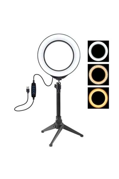 Ally Mobile Puluz 6.2cm Pkt3032 Led Işık 16cm Stand Youtuber Canlı Yayın Self...