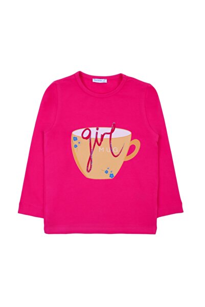 Mavipink - Devojčica, šolja boje fuksije, majica sa dugim rukavima od pamuka ...