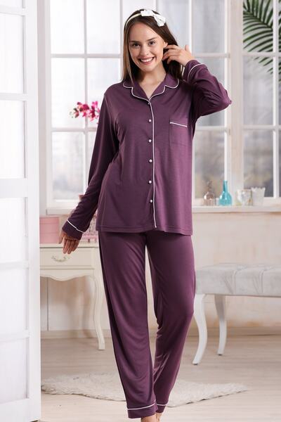 Flora Buttoned Maternity Women's Pajama Set