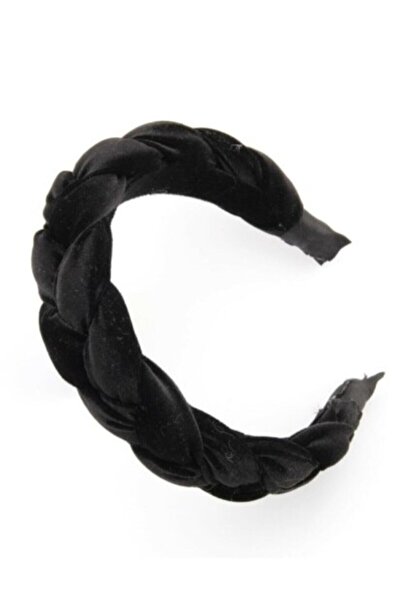 CSR AKSESUAR Siyah Örgülü Kadife Taç