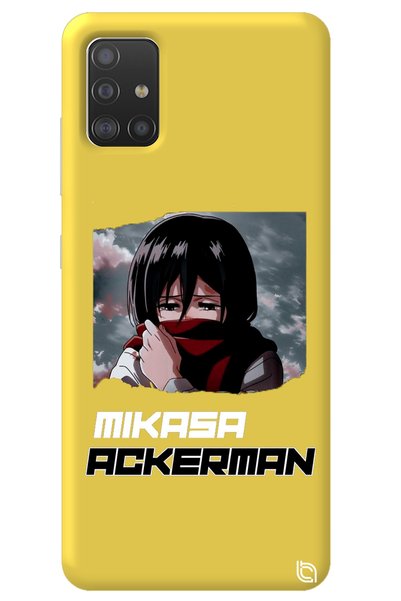 WANNA PROTECT Samsung A71 Yellow Premium Velvet Inside Attack on Titan Mikasa...