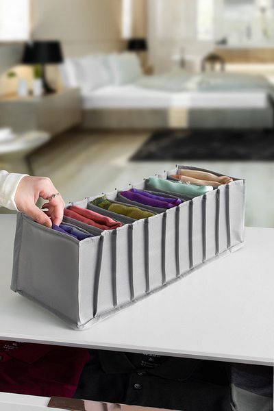 Serstil Organizator antracit pentru sertar cu 11 compartimente - mediu 15 x 43 x 14