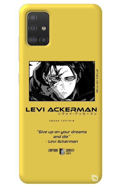 WANNA PROTECT Samsung A51 Yellow Premium Velvet Attack on Titan Levi Patterne...