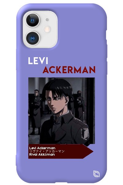 WANNA PROTECT iPhone 11 Lilac Premium Velvet Attack on Titan Levi Patterned S...