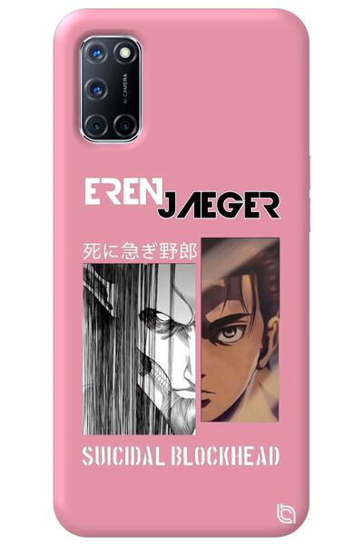 WANNA PROTECT Oppo A72 Pink Premium Velvet Inside Attack on Titan Eren Patter...