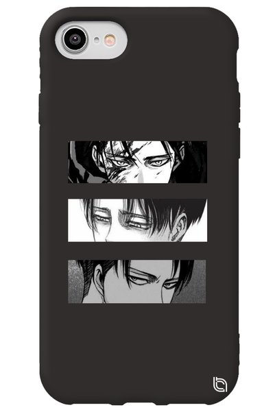 WANNA PROTECT iPhone 8 Black Premium Velvet Attack on Titan Patterned Silicon...