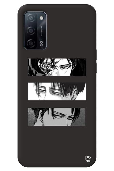 WANNA PROTECT Oppo A52 Black Premium Velvet Inside Attack on Titan Patterned ...