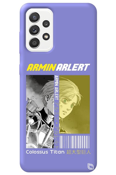 WANNA PROTECT Samsung Galaxy A52 Lilac Premium Velvet Attack on Titan Pattern...