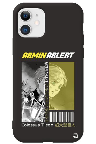 WANNA PROTECT iPhone 11 Black Premium Velvet Attack on Titan Patterned Silico...