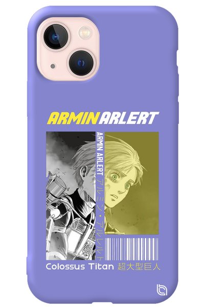 WANNA PROTECT iPhone 13 Lilac Premium Velvet Attack on Titan Patterned Silico...