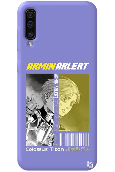 WANNA PROTECT Samsung Galaxy A70 Lilac Premium Velvet Attack on Titan Pattern...
