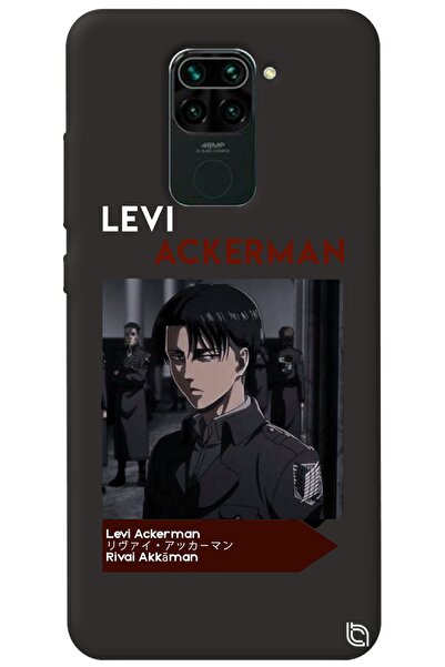 WANNA PROTECT Xiaomi Redmi Note 9 Siyah Premium Içi Kadife Attack On Titan Le...