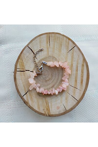 ByKolyeucum Pembe Kuvars Taşı Kadın Bileklik