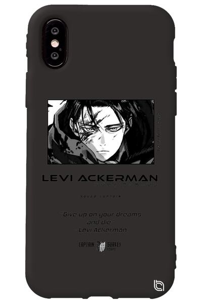 WANNA PROTECT iPhone XS Compatible Black Premium Velvet Attack on Titan Levi ...