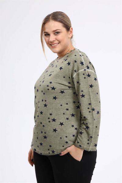 Seamoda Star Printed Oil Wash Sweat-khaki