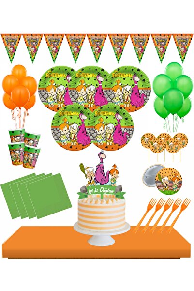 Masal Şekerleme Taş Devri Afişli Full 32 Kişilik Doğum Günü Set