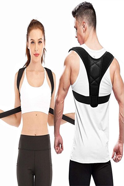 MultiFlexPro Dik Durmak Için Sırt Kemeri Aparatı Dik Duruş Korsesi Siyah Unisex Kemerli Ayarlanabilir