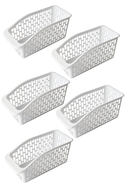 Lira 5 Adet Küçük Boy Buz Dolabı Raf Düzenleyici Çok Amaçlı Plastik Sepet