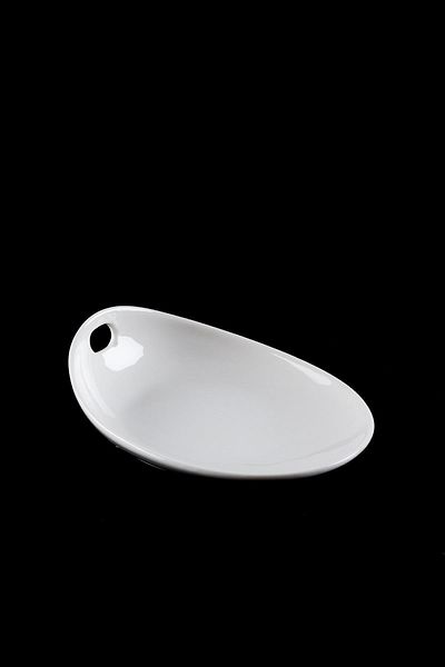 ACAR Bianca Perla Porcelain Boat Oval Plate - 14 Cm