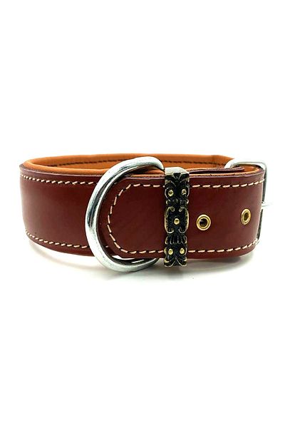 Tasma Market Soft Leather Brown Dog Collar - Neck Collar