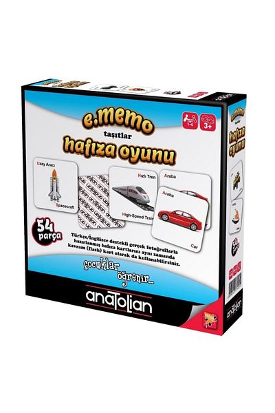 Anatolian Puzzle E.Memo Vehicles 54 Pieces Memory Game, Code:7405