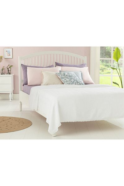 English Home Grace Scalloped Double Pike 200X220 cm White