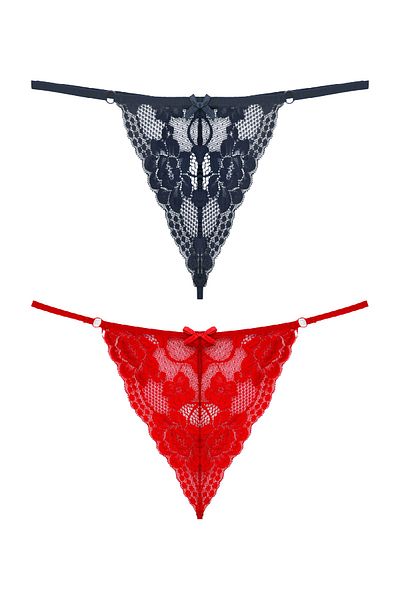 Zena 2-Piece Lace Front and String Back Women's String Panties