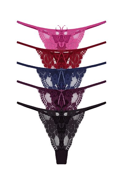 Zena 5-Piece Lace Thong Women's Panties