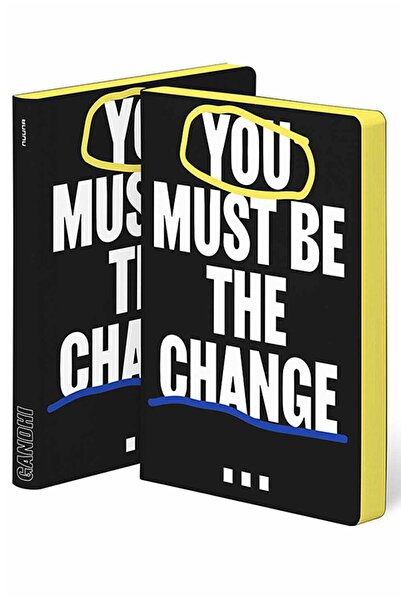 NUUNA Gray Dotted Dot Notebook You Must Be The Change (A5 PREMIUM PAPER - 256 PAGES)