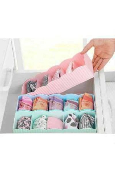 İstoç Türk Drawer Organizer, 5-Compartment Drawer Socks, Underwear, Desktop Jewelry, Cosmetics, Make-up Storage Box