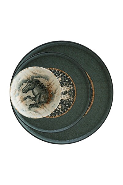 Bonna Porselen Mezopotamya Mozaik Antrasit 18 Parça Set