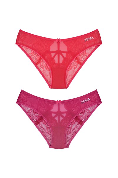 Zena 2-х частинні бікіні з мереживною передньою частиною, мереживною задньою частиною та шнурівкою посередині. Жіночі бікіні трусики.
