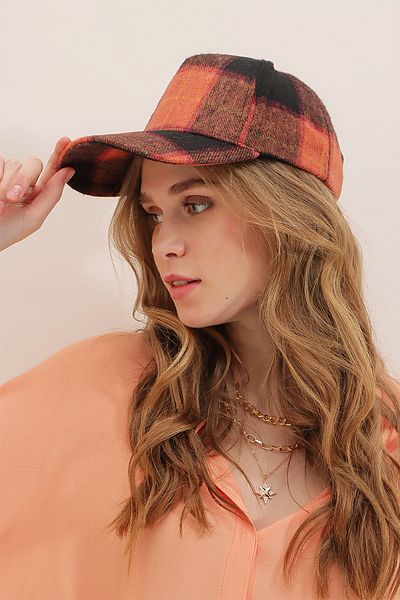 Trend Alaçatı Stili Cap - Orange - Casual