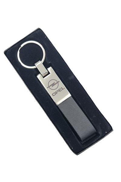 SEDEF SİLVER Faux Leather Opel Logo Keychain 118