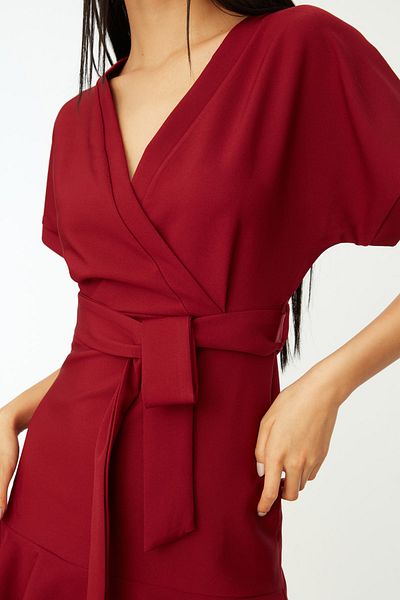 Trendyol Collection Rochie țesută cu curea visiniu TWOSS20EL0944