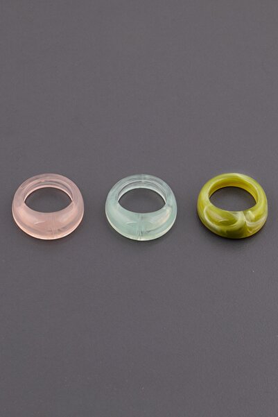 Ervalina 3'lü Reçine Set Yüzük 0043