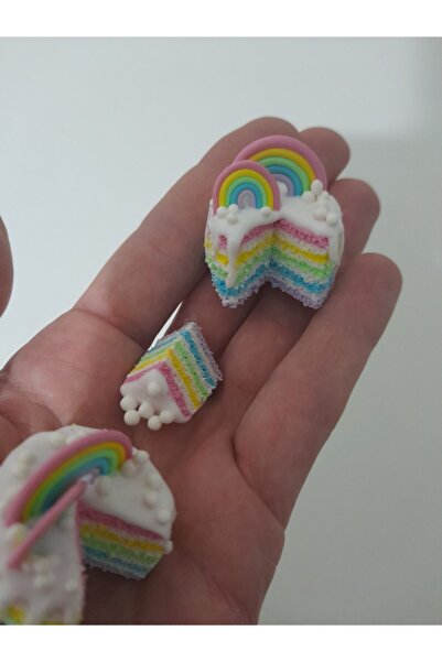 SYLVANIAN FAMILIES El Yapımı Fimo Miniatur Gökkuşağı Pasta 1 Adet Fiyat 2 Parça