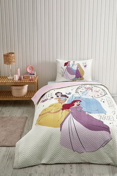 Özdilek Princess Time Single Disney Ελαστικό Εφαρμοσμένο Σεντόνι Παιδικό Σετ Παπλωματοθήκη