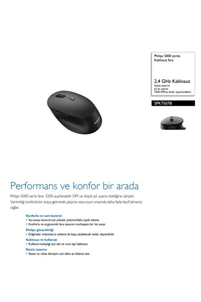 Philips 3200Dpi Wireless 2.4 Ghz Wireless Mouse High Performance