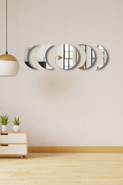 NT Handmade Gümüş Pleksi Ayın Halleri Duvar Dekoru - Salon Oturma Yatak Çocuk...