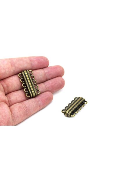 yfhobi 1 Adet - 17x32 Mm, Beşli Mıknatıslı Klips, Takı Klipsi, Bileklik Klipsi, Antik Sarı Kaplama